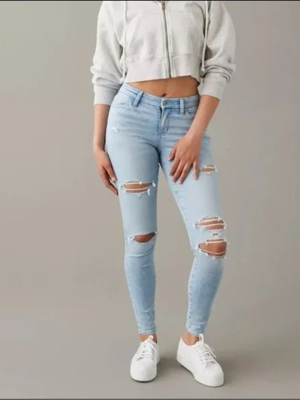 American Eagle Light Wash Curvy Hi-Rise Jeggings